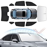 Sunsdrew 8PCS Civic Windshield Sun Shade for Honda Civic 2022-2024 2025(NOT fit Hatchback) 11th Gen. Accessories,Front&Rear&Side Window Cover Privacy Civic Window Shade Blocks UV Rays Heat