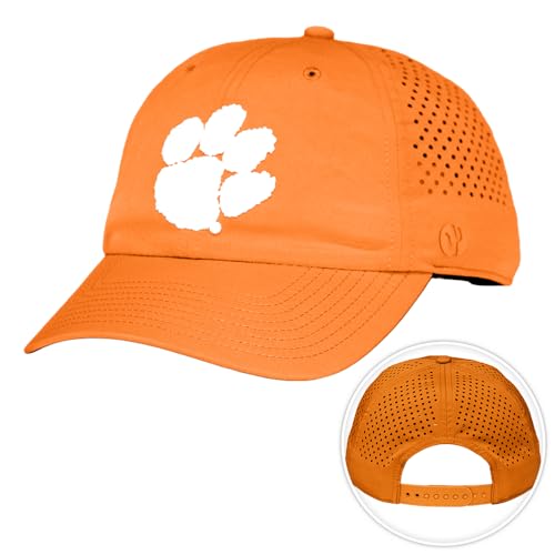 Desert Cactus Clemson University Snapback Baseball Hat, CU Tigers Unstructured BreezePro Performance Hat with Adjustable Silicone Strap (Design BP2-Orange A)