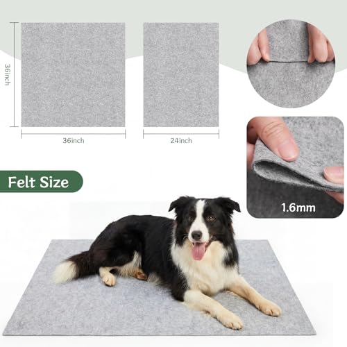 Image of 36 inch Wide Soft Felt Fabric by the Yard, 1.6mm Thick Durable & Flexible Craft Felt for Sewing, DIY Arts, Crafts and Decorations (Dark Gray, 2 /3Y)