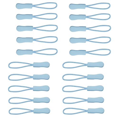 Urmspst 20 puxadores de zíper (preto), abas de zíper de extensão de cabo de nylon durável, fecho de zíper, puxador de zíper para mochilas, jaquetas, botas, mala de bagagem, bolsas, bolsas (azul Columbia)