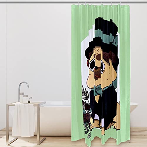 Rideaux de douche sans odeur anti-éclaboussures motif chien