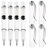 Alipis 4 Stück Transparenter Kolbenfüllfederhalter für Schüler Verschleißfester Kalligrafiestift mit Sanftem Schreibkomfort Tragbarer Füller für Schule und Übung