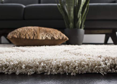 Image of Urban Modern Decor Features 5x7 Feet Modern Soft Shaggy Carpet Thick, Fluffy & 2 inch Pile Shag Rug for Your Kids Room, Bedroom & Livingroom(5x7 feet, Black Grey Multi)