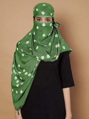 Image of Women's Cotton Rayon Bandhani Print Dupatta with Tassels 2.25 Meters | Women's cotton printed dupatta with tassels.