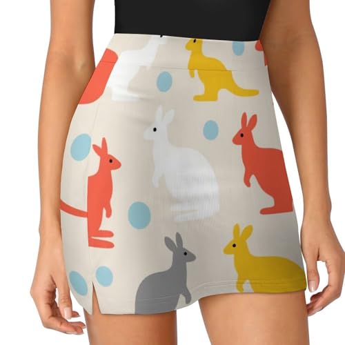 Women Skort Slim Fit Tennis Skort Mid Waist Circle Skater Skirt