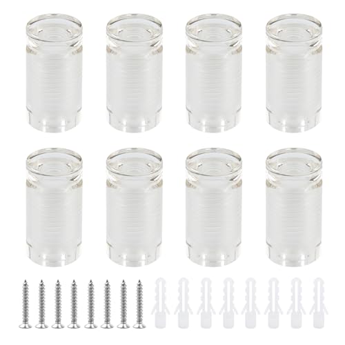 Image of Antrader Clear Standoffs,Standoff Screws,16 x 25mm (8Pcs) | Wall Standoff Mounts for Advertising Board Hanging Acrylic Picture Frame