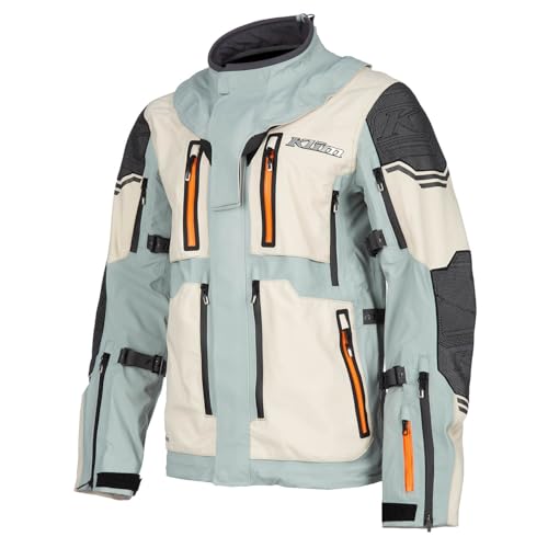 Image of KLIM Adventure Rally Gore-Tex Enduro Motorcycle Textile Jacket, grey/mint/orange, M