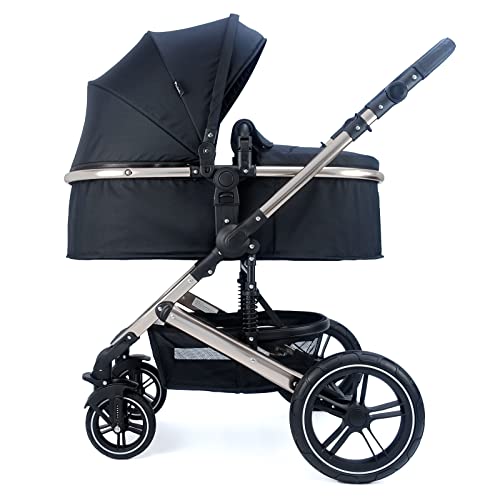 Pixini Poussette 3 en 1 KALANI, Trio, Enfant, Siège Auto, Accessoires (rosé chrome/noir) Cover