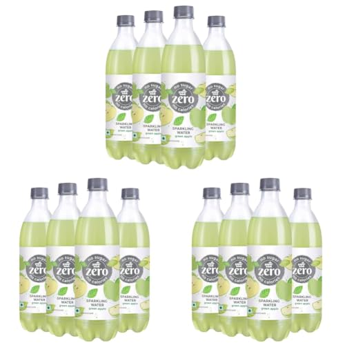 Image of Paper Boat Zero Green Apple Sparkling (Soda) Water - Pack of 12, 600 ml Each | Zero Sugar, Zero Calories | Sugar Free| Flavoured Carbonated Water | For adults | No Aspartame