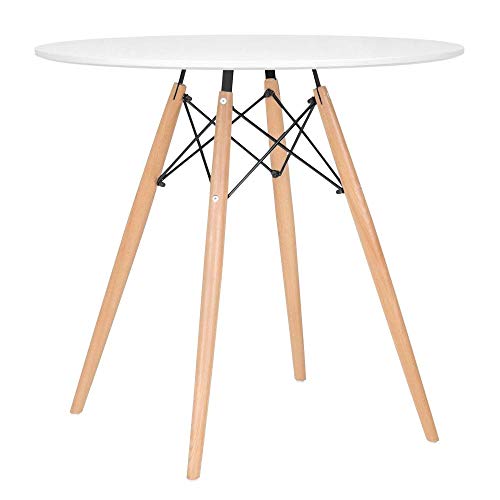 Conjunto - Mesa Eames 80 cm branco + 4 cadeiras Eames Eiffel Dsw rosa