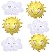 6Pieces Large Sun Foil Balloons Cloud Mylar Balloons for Kids Birthday Baby Shower Themed Party Decorations