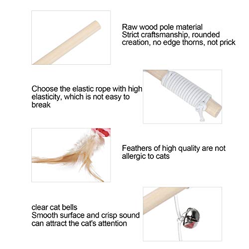 Brinquedo de varinha de gato, brinquedo de provocação de gato de madeira Gato de provocação de madei
