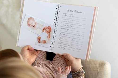 Pearhead Little Bundle of Joy Pregnancy Journal, Keepsake Pregnancy Memory Book with Sonogram Photo, First Through Third Trimester Pregnancy Milestone Tracker, Blush Leaf