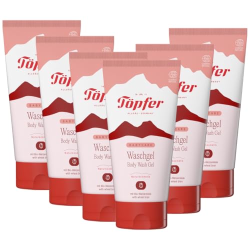 Gel lavant Töpfer bébé naturel avec son de blé bio et calendula pour hygiène corps et cheveux