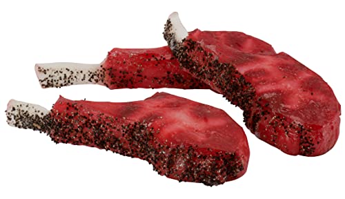 Klocke Dekorationsbedarf   Chupete de comida realista, platos artificiales, comida rápida y aperitivos, chupete de comida de plástico, decoración (patillas de cordero, paquete de 3, 13 cm)