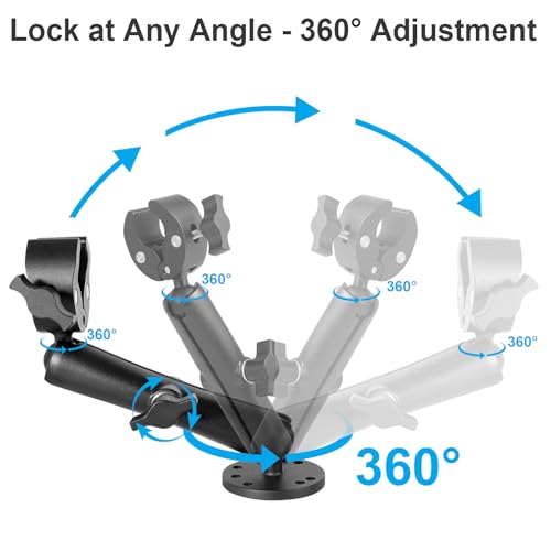Trolling Motor Stabilizer Mount, 360° Adjustable, for Minn kota Terrova/Riptide Terrova/Ulterra/PowerDrive, Tough-Claw Boat Trolling Motor Shaft Reduces Bounce, Max to 1.5" Diameter Bar - Thumbnail 3