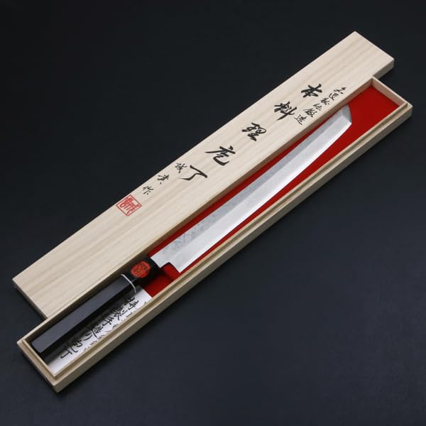 Amazon | 誠貴作 積層先丸柳刃 300mm V金10号 黒檀柄 | ほんまもん