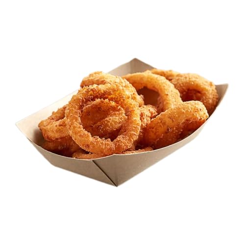 Disposable Kraft Paper Food Trays, 2 Lb Kraft Food Serving Boats, Brown, Grease Resistant, Popcorn,Snacks, French Fries, Nachos, Tacos, Take Out, Food Trucks, Concession, 6.2 x 4.3 Inch (2LB) (100)