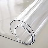 Klare Tischabdeckung 3mm Dicker Schreibtisch-Tischplattenschutz PVC-Vinyl-Ölschutz wasserdichte transparente Tischauflagen Top-Abdeckungen Matte,90cm x 130cm