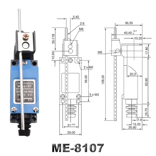 Interrupteur de fin de course ME-8107 à levier réglable pour l'automatisation CNC