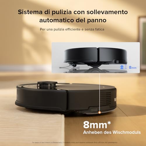 roborock Q10 S5 Robot Aspirapolvere, 10.000Pa, Panno Sollevabile, Pulizia VibraRise 2.0(3000 volte/min), Anti-groviglio, Evitamento degli Ostacoli, Strategie dei Tappeti, Controllo APP, Nero - Immagine 4