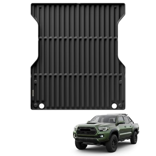 WEIZE Truck Bed Mat for Toyota Tacoma 2024-2025(5 ft 60.3in) All Weather Protection TPE Truck Bed Liner Durable Easy Clean Black