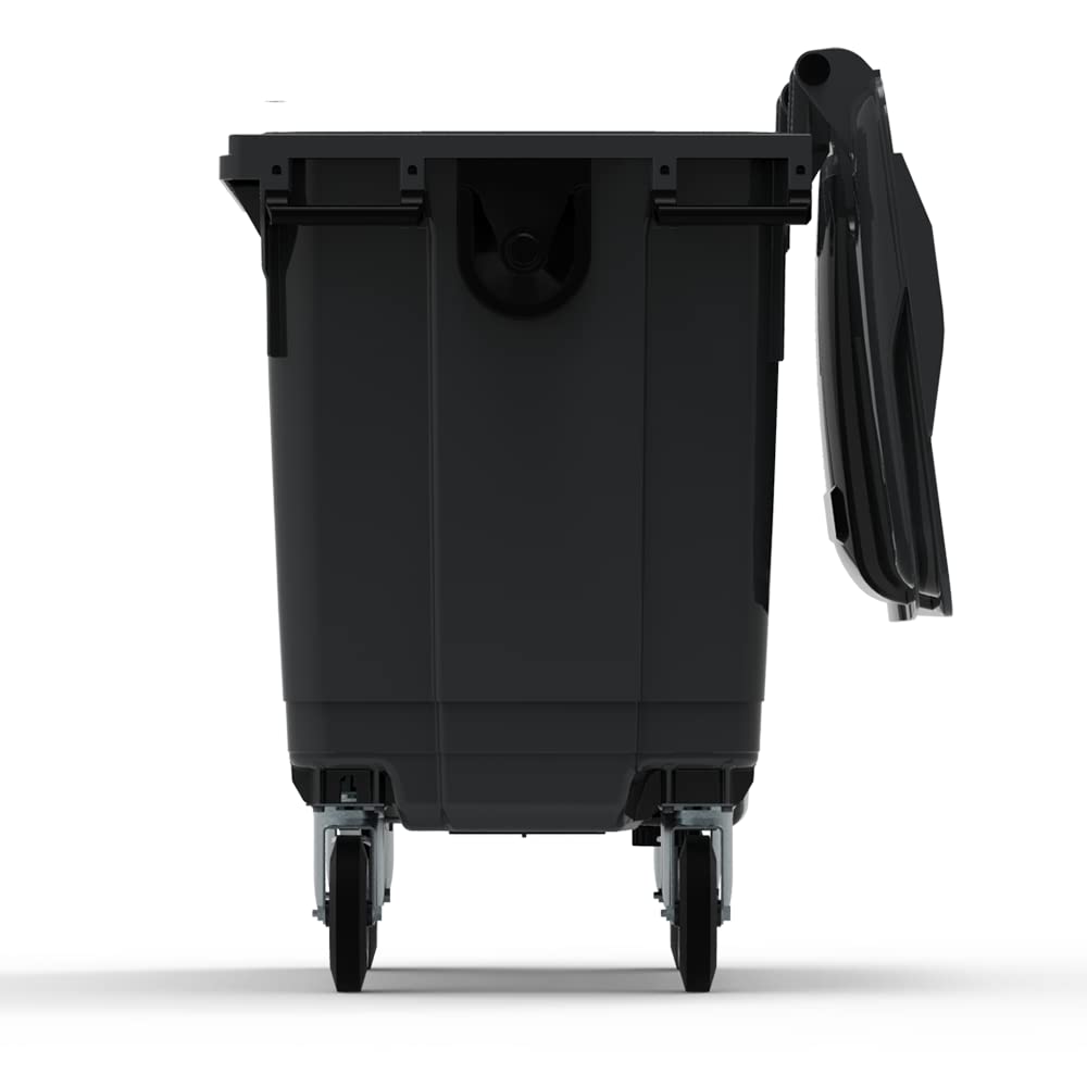 ESE France Conteneur Poubelle à déchets 4 roues - 660L - Robuste et Professionnel - 100% Recyclé - Gris - Fabriqué en France