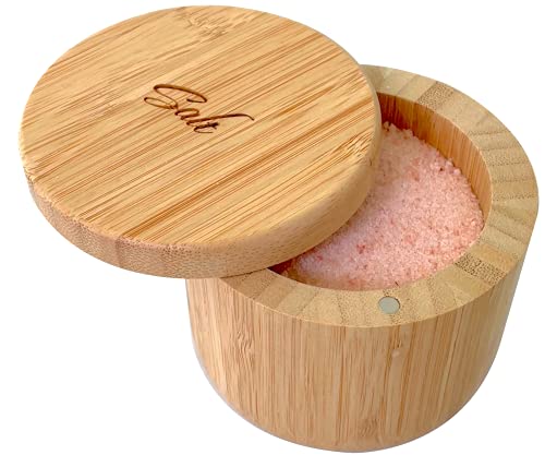 Salt Box Premium Bamboo Salt Cellar Salt Container Storage Box Spice Box Salt Bowl