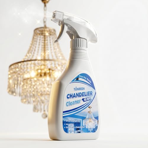 TONBEEN Chandelier Cleaner Drip Dry Spray No Wipe Formula for Crystal Chandeliers Streak-Free Spray-On Cleaner for Glass & Decorative Lighting Fixtures Surface-Friendly on Crystal 10.14 oz