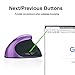 immagine 6Mouse Wireless 2.4G con Ricevitore Nano USB,Ergonomico Verticale Ottico Mouse Senza Fili,800/1200/1600/2400 DPI Regolabile,Ricarica Rapida,6 Pulsanti per Laptop,PC,Computer,Notebook,Windows,Mac-Viola