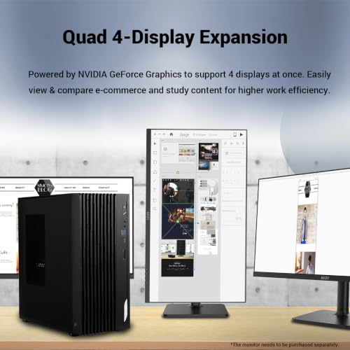 Image of msi PRO DP180 Business Tower Desktop Computer, Intel 20-Core i7-14700 | 16GB RAM, 512GB SSD, HDMI, Wi-Fi 6, DisplayPort, RJ-45, Built-in SD Card Reader, Windows 11 Pro