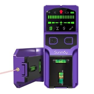 SUNMAY Rilevatore Tubi e Cavi Multifunzione, Scanner da Parete, 7 in 1 Rilevatore Tubi con Display LCD e Allarme Acustico per Trovare Linee Elettriche, Travi in Legno, Tubi Metallici, Ecc