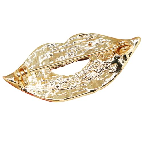 Image of KESYOO 3Pcs Red Lips Brooches for Women Rhinestone Enamel Lip Pin Set Sexy Fashion Jewelry Accessories for Party Clothes Bags 1.61X0.70X1.18In