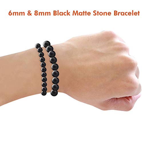 Paxcoo 700Pcs Lava Beads Glass Beads Black Lava Stone Rock Beads Kit With Elastic Bracelet String For Diffuser Essential Oils Adult Jewelry Making Supplies #TOP2