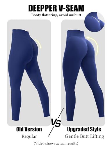 Olmlmt No Front Seam Workout Leggings for Women Tummy Control Butt Lifting Leggings Buttery Soft Gym Yoga Pants