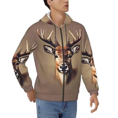 Sweat à capuche cerf pour homme sweat-shirt décontracté automne hiver