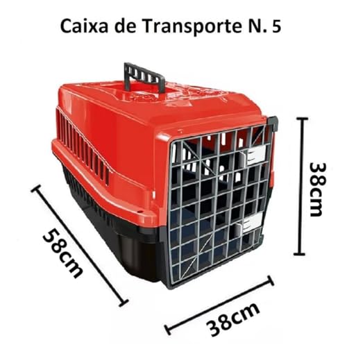 Genérico, Caixa de Transporte Animais N5 Cachorros e Gatos Vermelho