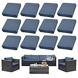 SUKAIKEQA Outdoor Cushion Covers Set,12PCS Waterproof Patio Furniture Couch Seat Slipcovers, Replacement for Sofa Sectional Chair(Cover，Only)