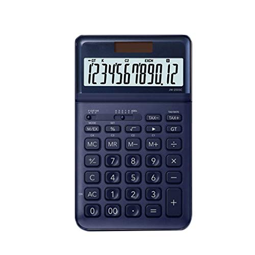 PIAOLING Calculatrice de Bureau Affichage Calculatrice réglable Calculatrice Double Puissance Calculatrice Ultra-Fine à 12 Chiffres pour Cute Girl Portable Fashion Calcul précis (Color : Blue) Cover