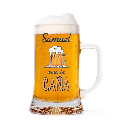Made in Gift - Jarra de Cerveza Personalizada Eres la Caña – Regalo Original para Amigo o Amiga – Capacidad 500 ml – Diseño a Color – Ideal para Cumpleaños, Día del Padre o Eventos Especiales