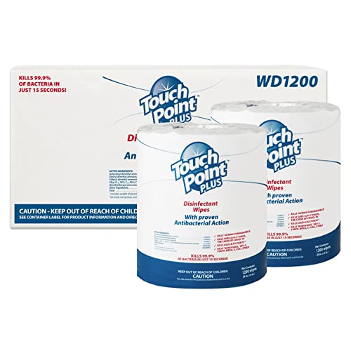 Touch Point Plus Disinfectant Wipes Roll - 2400 8”x6” Wipes,