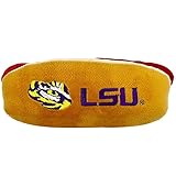 NCAA LSU Tigers HOT Dog Plush Dog & CAT Squeak Toy- Cutest HOT-Dog Snack Plush Toy for Dogs & Cats with Inner Squeaker & Beautiful Football/Basketball Team Name/Logo