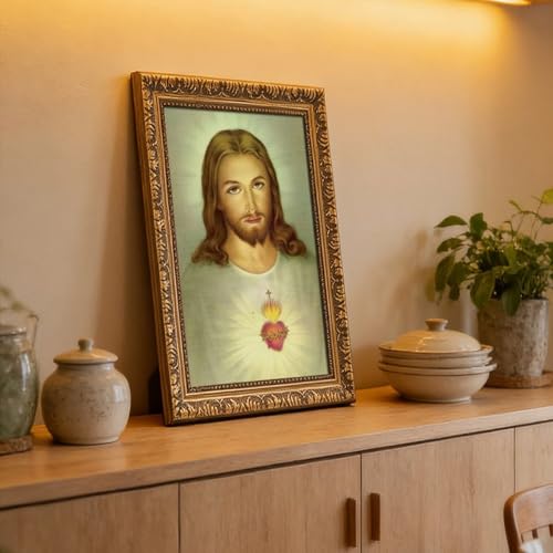 Poster Sacré-Cœur de Jésus-Christ version verte | Impression toile