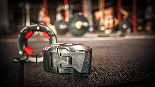 Gorilla Jaw Olympic Barbell Clamps 2 Inch Quick Release Pair Of Locking 2'' Pro Weight Bar Plates Nylon Locks Collar Clips For Workout Weightlifting Fitness Exercise Pink/Black, Largestandardsize #TOP5