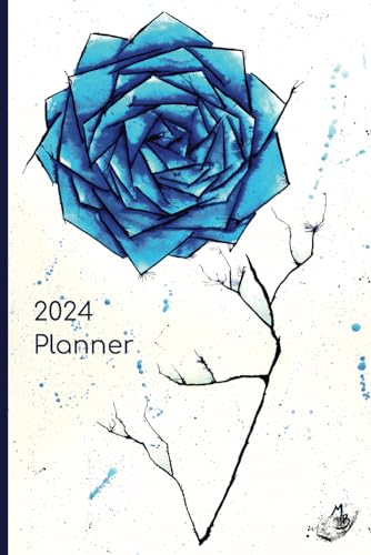Daily Planner 2024 dated, Blue Rose | 6 x 9 in |