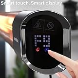 Senelux Electric Infrared Patio Heater 2000W with Tripod | IP65 Water-Resistant Radiant Heater for Indoor & Outdoor | Remote Control, Timer & 9 Heat Levels | LED Display | Portable - Image 6