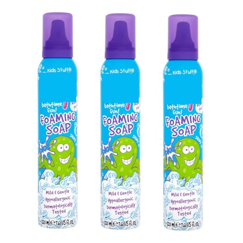 Foaming Soap 225ml x Pack of 3 - Blue - This Mild and Gentle Foaming Soap is Perfect for Kids Bathtime - Dermatologically Tested