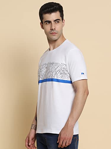 Image of Dennis Lingo - Men's Peach Polycotton Printed Regular Fit T-Shirt