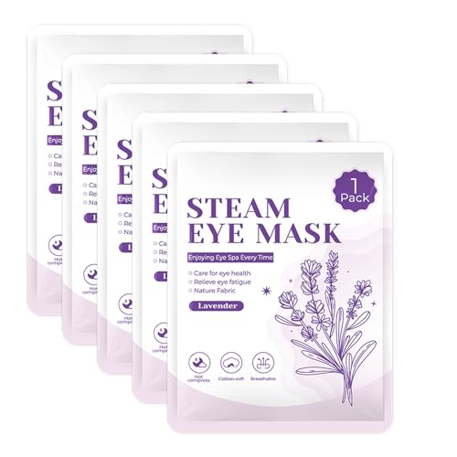 Steam Eye Masks, 5 Pack, Warm Compress, Lavender, Disposable