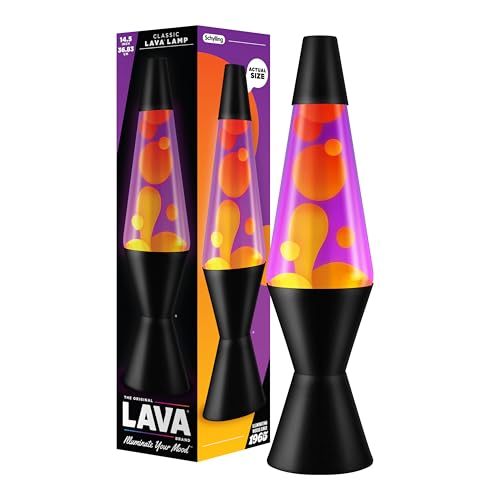 LAVA® - Lampada Lava 2323, cera gialla, liquido viola, base...
